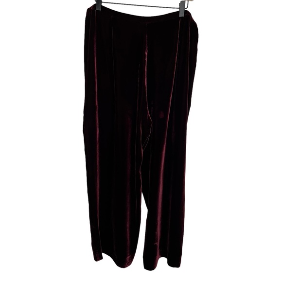 Eileen Fisher Wide Leg Velvet Pants L - Picture 2 of 5